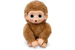 Little Live Pets My Baby S3 Mini Monkey Single Pk Pepi Peach | 20+ sounds & reactions, soft caramel fur, 7.4in tall, feed & nurture; collect all 3, boys & girls toys