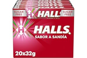 RESPIRAL Halls Sandía, Caramelo Sin Azúcar, Caja de 20 Sticks de 32 g
