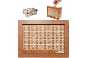 Harewu Hucha, caja de dinero con contador, caja de ahorro con números marcados, hucha, hucha de madera, hucha con contador, desarrolla el hábito (3000)