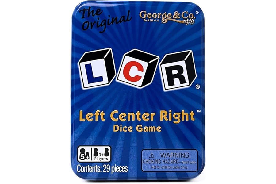 George & Company LLC LCR® Left Center Right™ Dice Game - Blue Tin