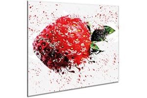 SEMUP Dosseret en verre 60 cm x 52 cm | Verre de sécurité trempé de cuisine murale Splash-back Guard | 11571 Fraise | par semax
