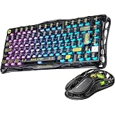GravaStar Mercury K1 Lite+M2 Kablosuz Rgb Işıklı Mekanik Q Gaming Klavye ve Optik Mouse Seti (Siyah)