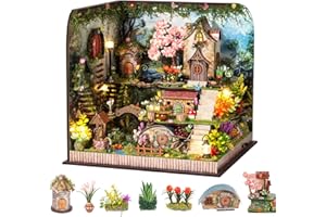 Taimimy DIY Miniatur Haus Puppenhaus Gewächshaus mit Möbeln, Mini DIY Miniature House kit für Erwachsene Geburtstagsgeschenk für Frauen und Mädchen(Waldgeheimnis)