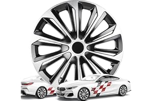 ‎WALSER Walser Premium Radkappen New Racer, 4er Set Radkappen Auszeichnung Sehr Gut*, Radzierblenden 14 Zoll, Radblenden für Alufelgen Stahlfelgen, Auto Radzierblende schwarz Silber - Made in Europe