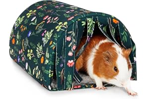 BeBeJoJo Maison pour Cochon d'Inde, Amovible Lit pour Petits Animaux de Compagnie,Lits Grotte Chauds pour Hamsters Chinchillas Furet,Dark Green