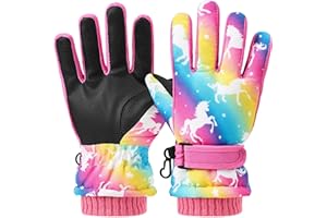 WAWSAM Kinder Ski Handschuhe Schneehandschuhe Kinder Winter Handschuhe Winddichte Warm Fleece Fahrradhandschuhe für Jungen Mädchen