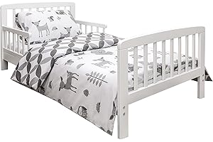 Kinder Valley Toddler Duvet, Pillow Cover and Fitted Sheet Set, 120x150cm Reversible Kids Bedding, Cotbed/Toddler/Junior