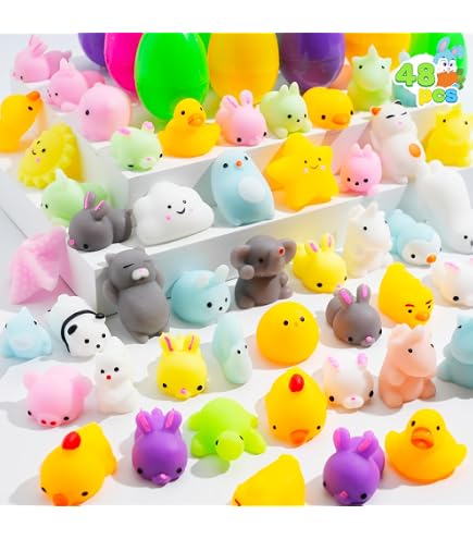 24 Œufs De Pâques Pré-remplis De Mochi Squishy – Jouets Sensoriels Anti-stress – Cadeau Pâques Original Pour Enfants – Chasse Aux œufs Rigolote
