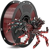 GEEETECH 3D Printer Filament 1.8mm 1kg PLA Silk Dual Color Black Red | Dimensional Accuracy &plusmn;0.3mm, 360&deg; Sample Assorted Colo