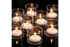 Romadedi Ljushållare i glas: 12 Bulk Votive, flytande ljus, klara glasburkar för bordsdekoration, bröllop, födelsedagsfest, hem, vardagsrumsdekor, 4,6 x 4 cm