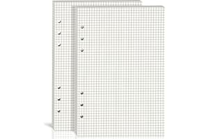 BIDPONDS Lot de 2 paquets de feuilles de papier A5 quadrillées A5 pour classeurs à 6 anneaux, 80 feuilles (160 pages), 21 x 14 cm, beige