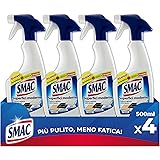 Smac - Sgrassatore Spray per Superfici Moderne e Delicate, Detergente per Casa e Cucina, 500 ml x 4