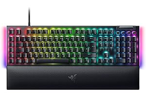 Razer BlackWidow V4 (Green Switch) - Mechanical Gaming Keyboard Chroma RGB (Clicky Mechanical Switches, 6 Dedicated Macro Keys, Doubleshot ABS Keycaps) UK Layout | Black