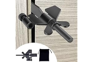 Tixlux Regulowany przenośny zamek do drzwi, ulepszony bezpieczny przenośny zamek do drzwi do domu, mieszkania, akademika hotelu i podróży