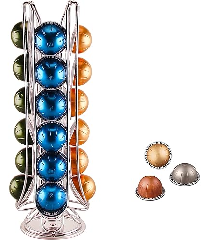 Flagship for Nespresso Pod Organizer Vertuo Pod Holder Coffee Pod Tray Coffee Bar Design Black Metal (30 Pods Capacity