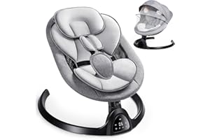 KILOSTON Electric Baby Rocker - App & Remote Control Baby Swing Electric, Intelligent Sensor and 3 Timers, 5 Swing Speeds