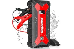 NWOUIIAY Booster Batterie Portable 15800 mAh 1600A Démarrage de Voiture 12V avec Sorties Charger Rapidement 3.0 Lampe LED et Pinces de Sûreté Iintelligentes (7L de Essence 5.5 L Diesel)