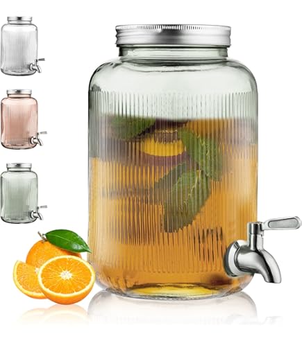 Bidon Distributeur De Boissons En Acier Inoxydable Avec Robinet - Tailles De 3 à 30 Litres (ex: 5L), Design Décoratif