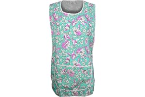 FASHION REVIEW New Ladies Womens Flower Printed Work Kitchen Cleaning Cooking Apron Overall