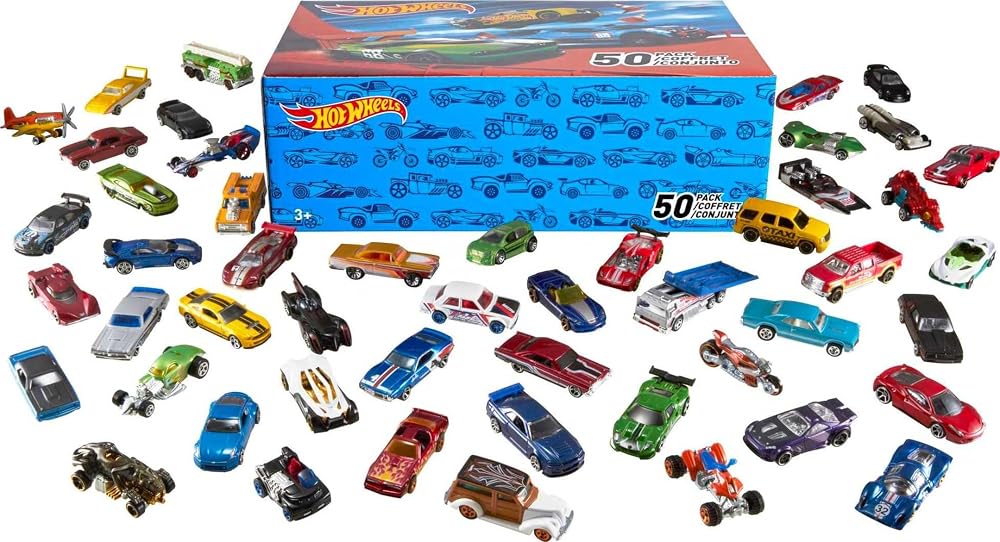 Hot Wheels® 50'li Araba Seti | 50 Adet Ayrı Paketlenmiş Oyuncak Araba ve Kamyon Seti, Çocuklar ve Koleksiyonerler için Anında Koleksiyon, V6697