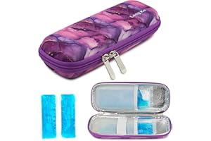 ONEGenug Insulin Kühltasche mit 2 Kühlakkus, Tragbare EVA Hardshell Diabetiker Tasche für Insulin Pen, Insulinspritzen und Andere Diabetikerzubehör