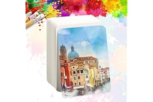 Plstod 40 Fogli Di Carta Acquerello, Carta per Acquerello Da 300 g/m², Fogli per Pittura Scrittura a Mano e Progetti Artistici, 10 x 15cm
