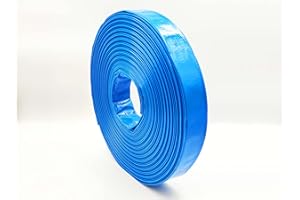 CALEIDO-CONCEPT IDEEN FÜR DEIN LEBEN Wąż płaski Ø 76 mm | 3 cale - 50 metrów | ciśnienie robocze 5 bar | ciśnienie rozrywające 15 bar | wąż do betonu | płaski wąż PCW niebieski