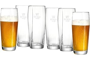 Ritzenhoff & Breker Bierglas-Set Willi 500 ml, 6-teilig, Geeichte Biergläser (0,5l) für Zuhause & Gastronomie, Glas, Farblos (Transparent), Durchsichtig