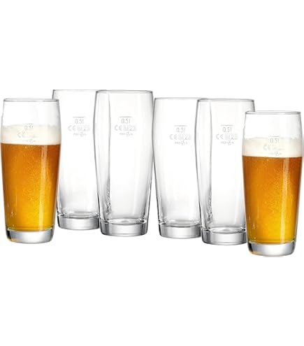 Set Di 6 Bicchieri Da Birra Augustiner Bräu München Da 0,5 Litri - Bicchieri Calibrati Per Birreria Bavarese - Foto 4