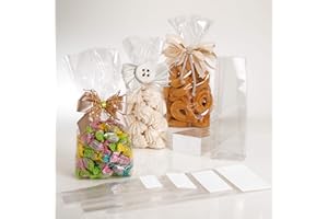 Italpak Buste (Sacchetti) Trasparenti per Alimenti Fondo Quadro, 6+4x22