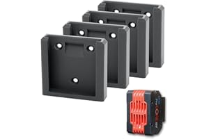 STARMAKER Lot de 4 Supports de Batterie Bosch Pro 18V Support mural à verouillage pour batteries ProCore et GBA Bosch 18V Bleu