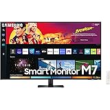 Samsung Smart Monitor M7, Flat 43'', 3840x2160 (UHD 4K), Piattaforma Smart TV, Airplay, Mirroring, Office 365, Wireless Dex, 