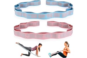 Correa elástica de yoga con bucles, correas elásticas CEILIWEN para terapia física, banda elástica de pilates, bandas elásticas de ejercicio, correa de estiramiento de piernas, bandas de resistencia