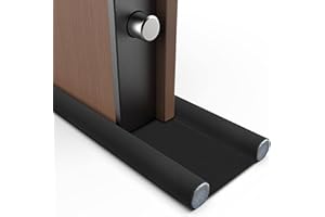 BABYBUNNY Bas de Porte Double Isolant, Bas de Porte Blindée, Boudin de Porte | Empêche les courants d'air et l'infiltration de poussière, d'eau, de lumière, d'insectes et de bruits (Noir)