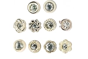 CUIXIA 10Pcs Modesty Pins, Women's Brooches Pins for Clothes, Shirt Brooch Buttons Decoration Suitable for Bag, Safety Button Pins for Blouses, Shirts, Cardigans, Dress, Elegant Dress Clip to Stop Gaping