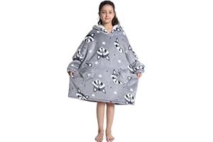 Alsehser Pull Plaid Femme Homme, Adultes/Enfants Sweat à Capuche Chaude, Poncho Polaire Oversize Pilou Pilou, Capuchon Sherpa Peluche à Manches TV