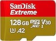 Carte Mémoire MicroSDXC SanDisk Extreme 128 Go + Adaptateur SD avec Performances Applicatives A2 Jusqu'à 160 Mo/s, Classe 10, U3, V30