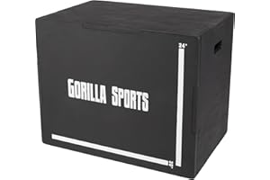 GORILLA SPORTS® Plyo Box - 3 in 1 con 3 Altezze, 76x51x61cm, Carico 200/500kg, in Legno, Marrone/Nero - Jump Box Pliometrico, Scatola di Salto, Piattaforma Pliometrica, Allenamento, Palestra, Esercizi