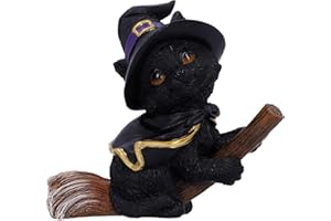 Nemesis Now Tabitha małe czarownice znajome czarny kot i miotła figurka 11 cm