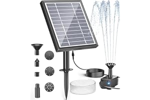 Biling Solar Springbrunnen für außen, 2.5W Solar Teichpumpe mit Filter Solar Brunnenpumpen, Solar Wasserpumpe Außen Solar Brunnen mit Wasserleitung für Miniteich, Solar Wasserspiel Draussen
