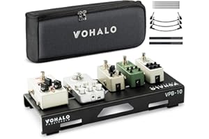 VOHALO Guitar Pedal Board 14.10" x 5.50" x1.20" Aluminum Alloy Guitar Pedalboard with Carry Bag, Pedals Mountain Tape, Cable Tie and Patch Cables