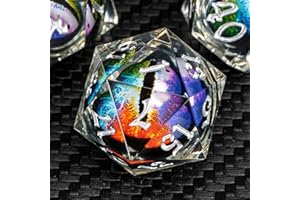 KERWELLSI Float Cool Liquid Core Beholder Eye DND Dice Set D&D with Gift Box, 7Pcs Resin Dungeons and Dragons Polyhedral & RPG Role Playing Game Dice D20 D12 D10 D8 D6 D4