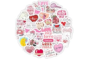 PADABAYKA 100 Adesivi con Citazioni d'Amore per Bottiglie d'Acqua e Laptop - Favors e Decorazioni Romantiche - Love Quote Stickers