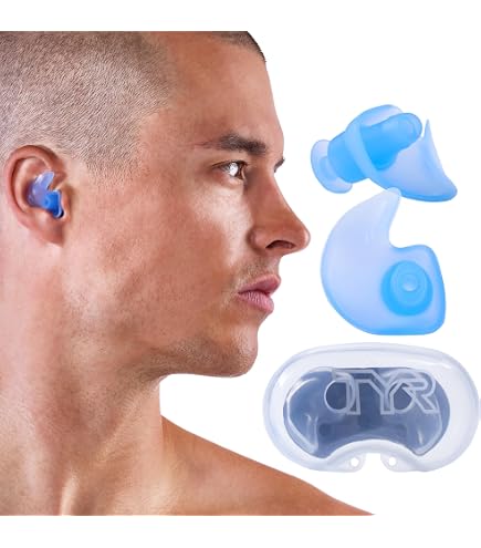 CRESSI Silicone Dry Ear Plugs For Swimming – Soft, Comfortable & Waterproof Ear Protection With Safety Strap