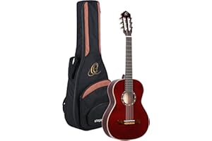 Ortega Guitars 3/4 Konzert Gitarre – Family Series – Inklusive Gig Bag – Fichte, Mahagoni, Rot (R121-3/4WR)