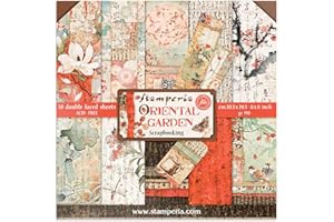 STAMPERIA Mini bloc Papier Scrap double Face 10 feuilles 20.3X20.3 (8"X8") - Oriental Garden