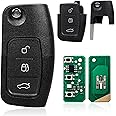 433MHZ For 2011 Ford Mondeo MK4 3 Buttons Flip Key 4D63Chip For 2013 Ford Fiesta Key Fob For Ford C Max Key For Ford Focus 2010 Key For Ford S-max Key Fob HU101 Fiesta Key