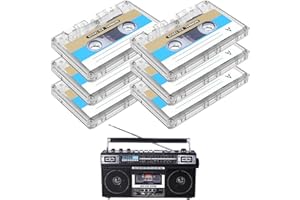 EOPHMI Blank Cassette Tapes 90min,6 Pcs Blank Cassette Tapes for Recording, Blank Tapes for Recording,90 Min Recording Time Cassette Tapes Blank for Car Stereo Systems and Other Devices