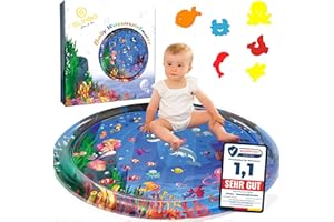 Glinbo Wassermatte Baby, Wasserspielmatte Baby BPA frei XXL, Bauchlage Spielzeug Baby ab 3, 6 und 9 Monate, Baby Wassermatte (XXL 100 cm)