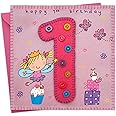 Twizler 1st Birthday Card For Girl with Fairy Princess, Presents and Butterfly - One Year Old - Age 1 - Childrens Birthday Card - Girls Birthday Card - Happy Birthday Card